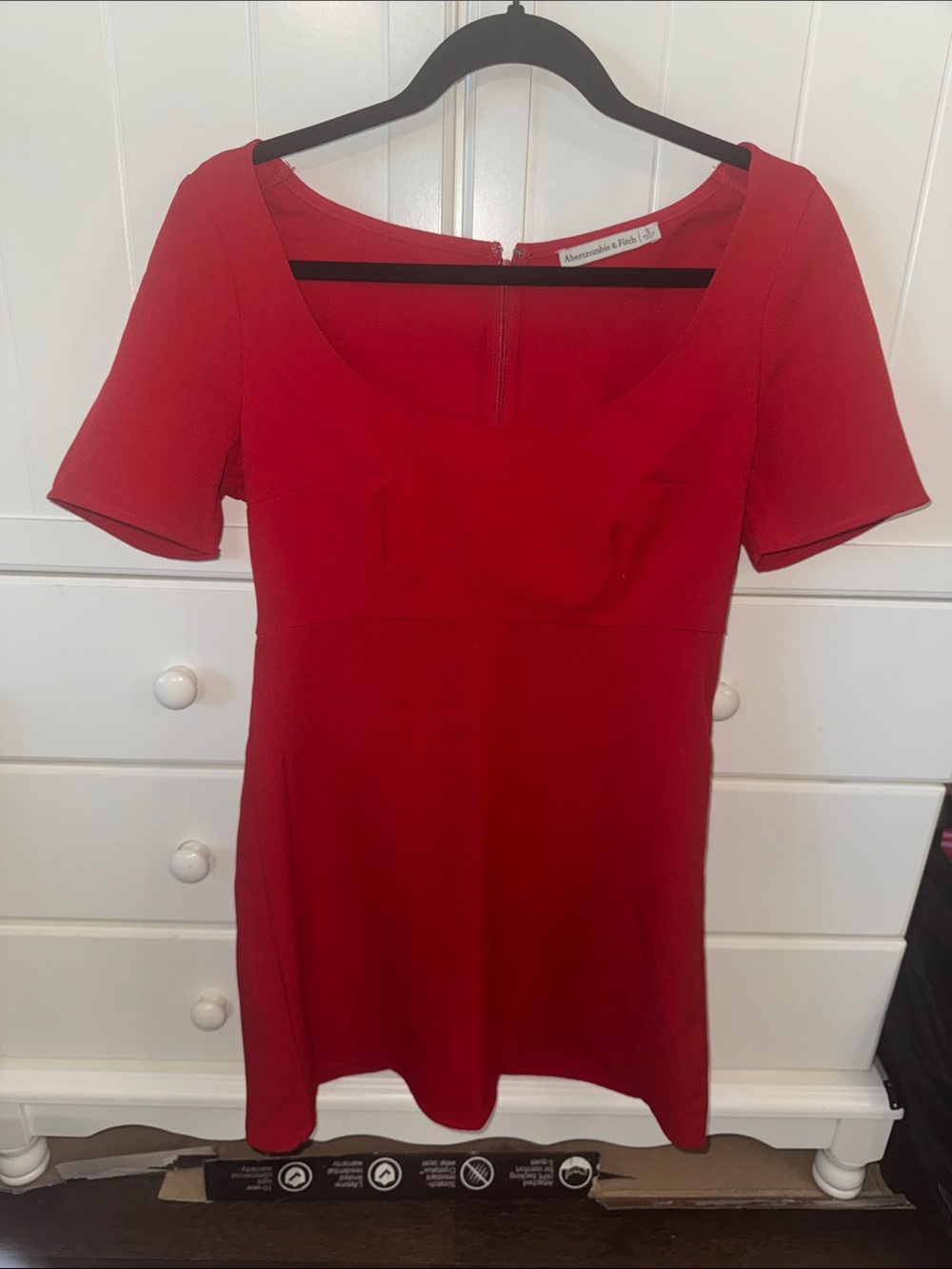 Abercrombie & Fitch Red Scoop Neck Mini Dress